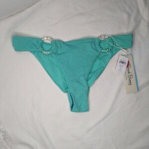 Beach Bunny Nadia Glitter Skimpy Bikini Bottom - Large, Turquoise